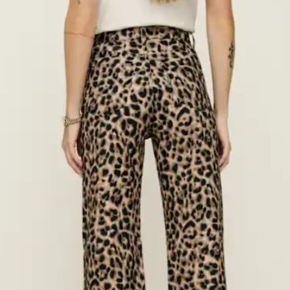 Reformation Cary High Rise Slouchy Straight Leg Jeans Brown - Size 33 - Picture 1 of 4